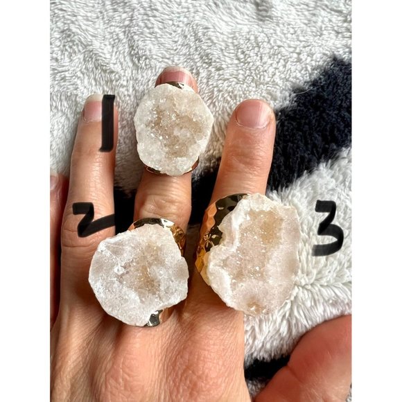 Celestial RAW Quartz Geode Ring - Picture 9 of 9